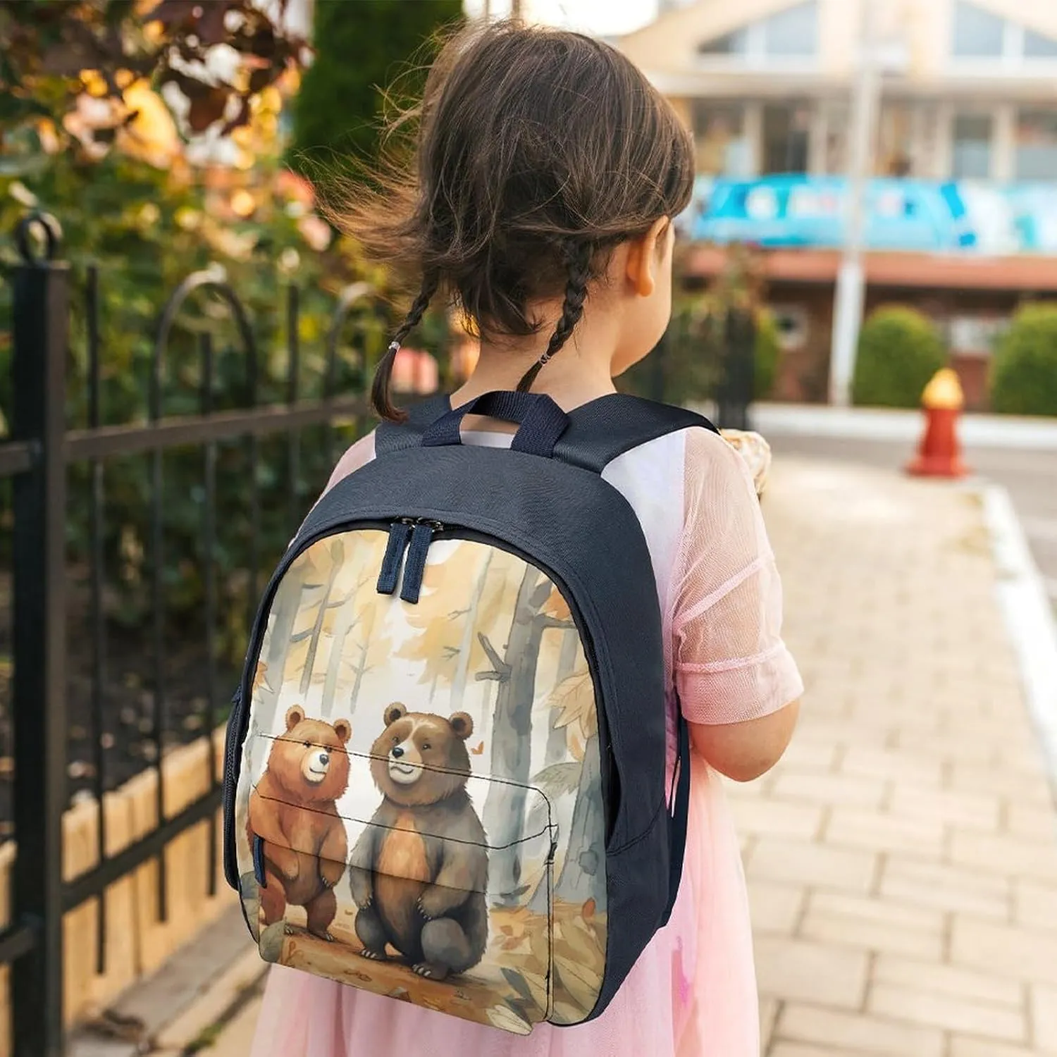 Bear in Woods Travel Backpack Casual Bag Lightweight Hiking Backpacks for Business, Travelling, Hiking