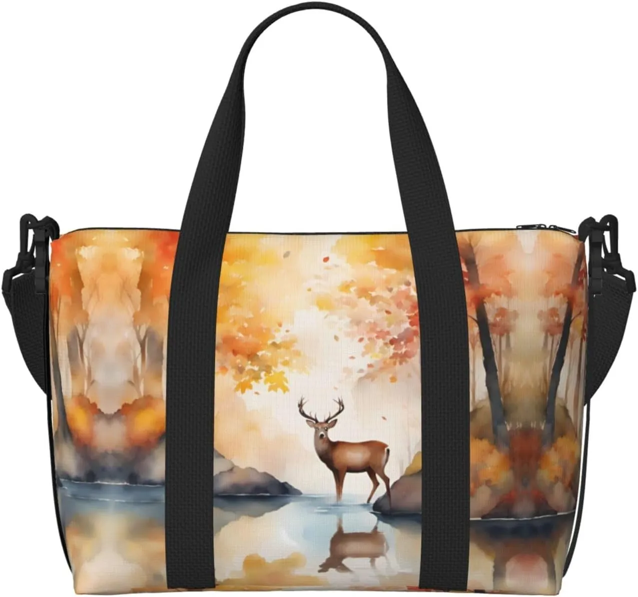 beautiful deer Crossbody handbag, travel casual handbag, suitable for work, travel, fitness, tourism, women's zipper storage bag,