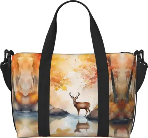 beautiful deer Crossbody handbag, travel casual handbag, suitable for work, travel, fitness, tourism, women's zipper storage bag,