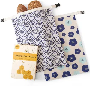 Beeswax Bread Bags for Sourdough, Reusable Bread Bags for Homemade Bread, 2 Pack Bread Storage, Prefect Gifts, XL Cap