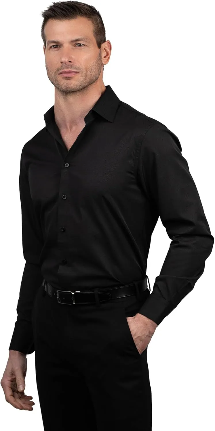 Ben Sherman Slim Fit Long Sleeve Dress Shirts for Men - Wrinkle Free Long Sleeve Shirt 4-Way Stretch