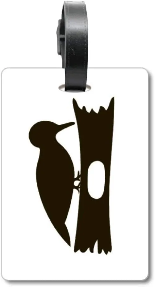 Black Woodpecer Animal Portrayal Suitcase Bag Tag Luggage Card Hanging Scutcheon Label