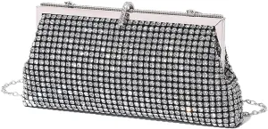 Bling Rhinestone Purse Bags Dumpling Clutch Purses for Women Formal Wedding Party Prom Evening Handbags