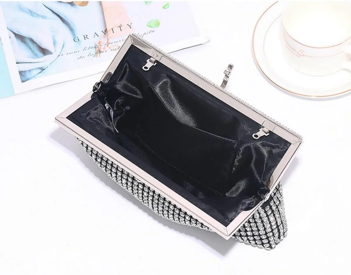 Bling Rhinestone Purse Bags Dumpling Clutch Purses for Women Formal Wedding Party Prom Evening Handbags