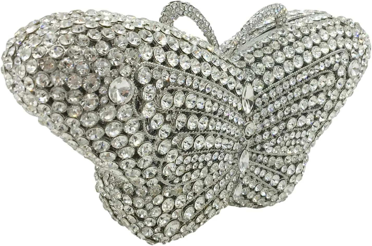 Boutique De FGG Butterfly Crystal Clutch Bags Women Evening Bag Party Rhinestone Handbags Bridal Crystal Clutch Purses,Mini