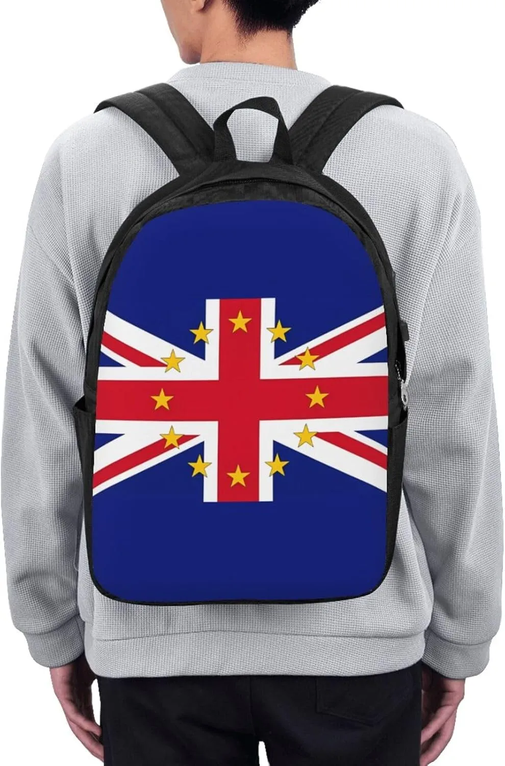 British England UK European Union Jack Flag Laptop Backpacks Travel Backpack Casual Business Daypack Sport Rucksack Computer Bag Fits up to 17 Inch Notebook with USB Port