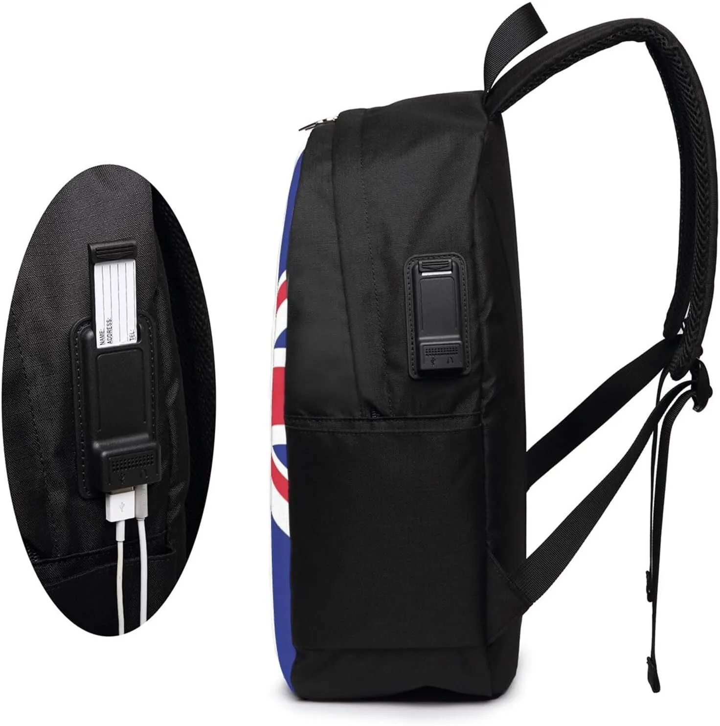 British England UK European Union Jack Flag Laptop Backpacks Travel Backpack Casual Business Daypack Sport Rucksack Computer Bag Fits up to 17 Inch Notebook with USB Port