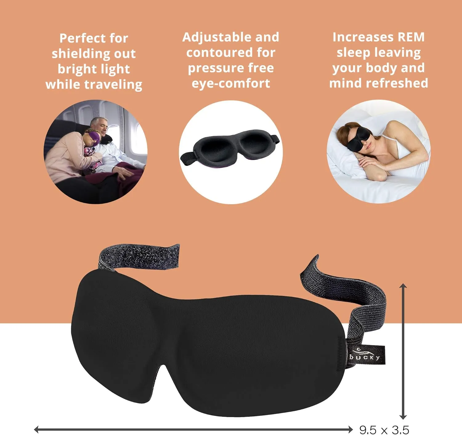 Bucky 40 Blinks No Pressure Printed Eye Mask for Travel & Sleep, Foil, One Size