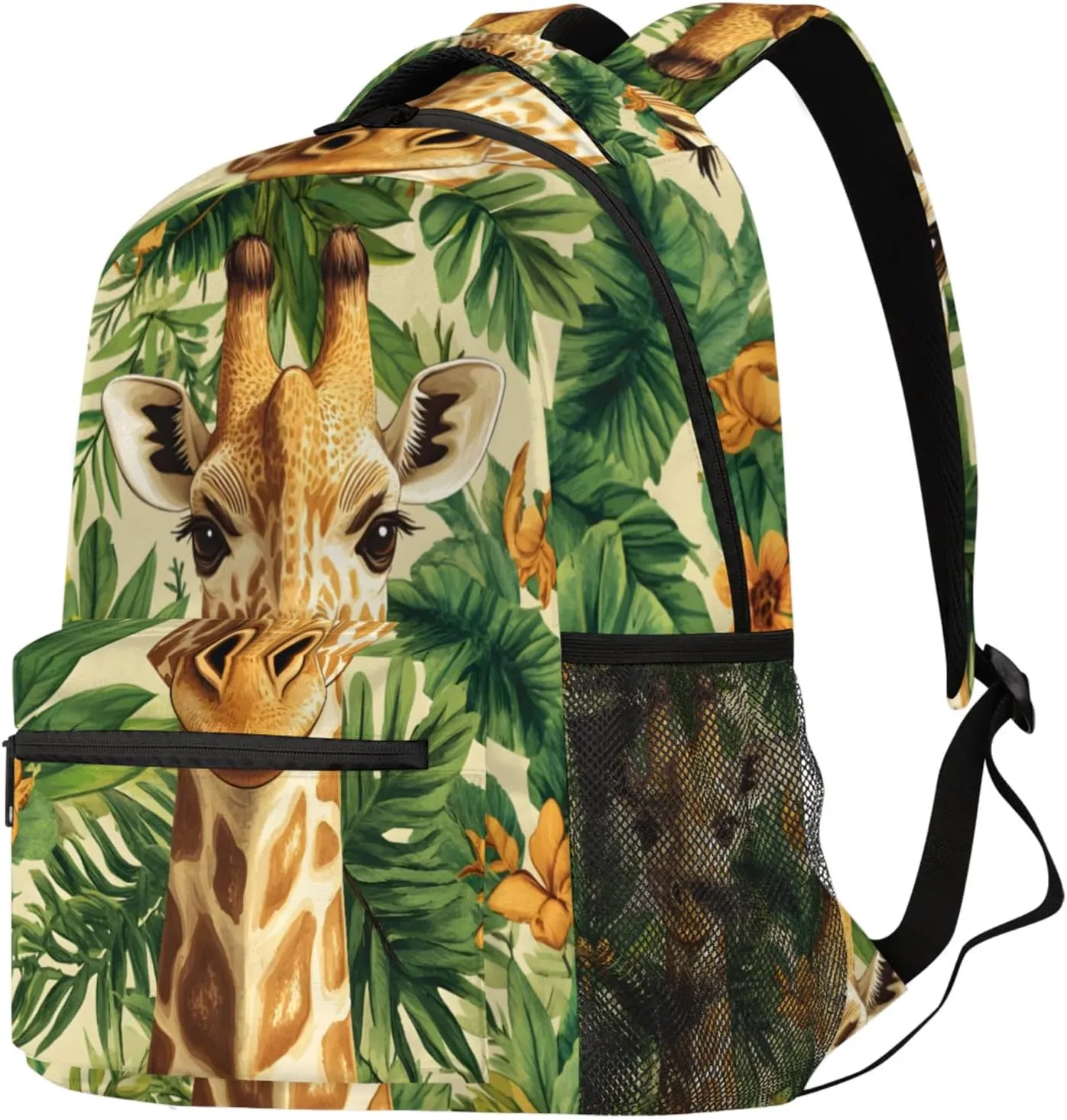 Budxapjw Animal Giraffe Travel Laptop Backpack for Women Men Palm Leaves Waterproof Bag with Adjustable Padded Shoulder Straps for Business Work Travel Hiking Camping