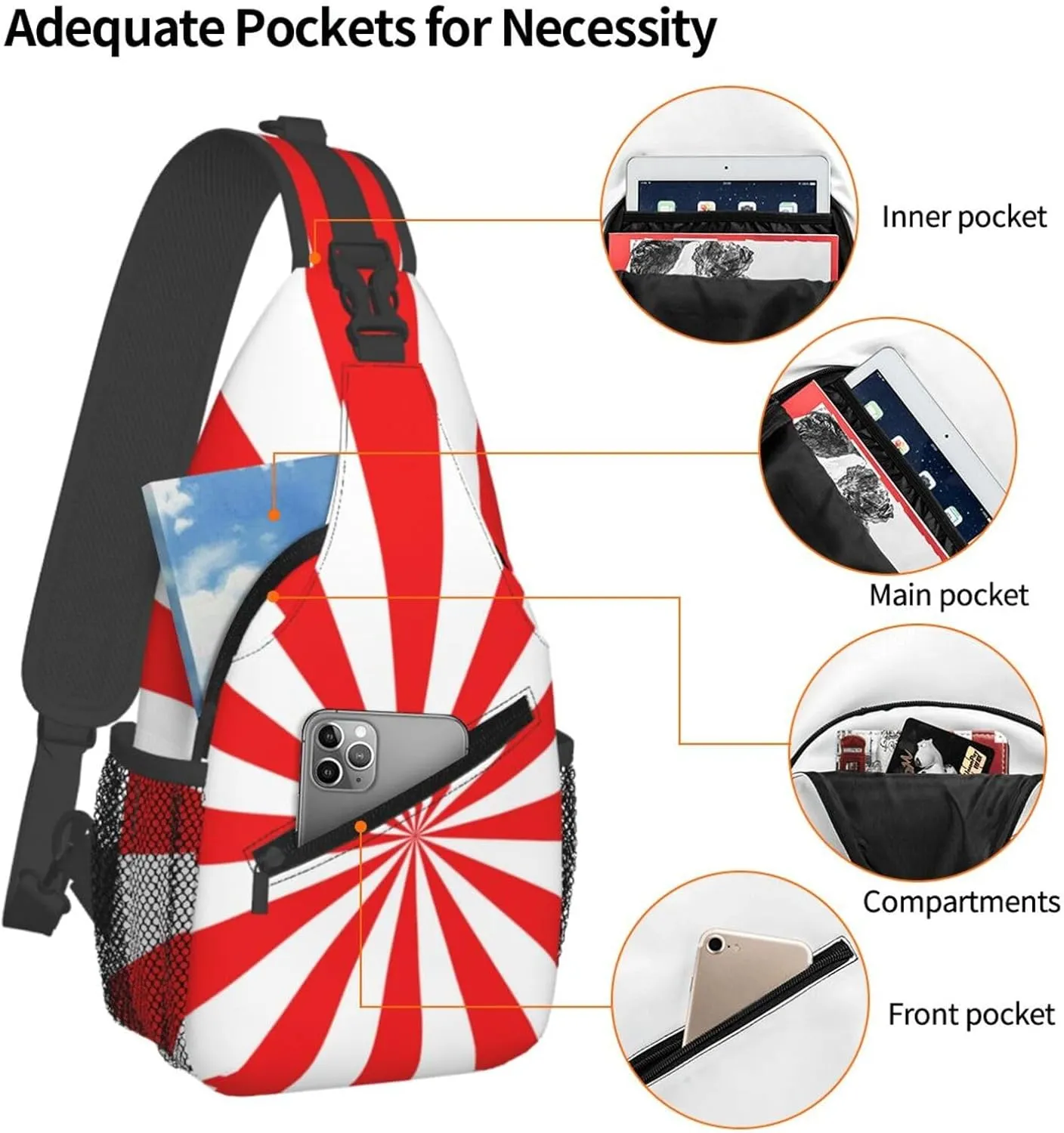 Buffalo Plaid Sling Bag Adjustable Crossbody Bag Casual Chest Bags Travel Shoulder Backpack For Women Men