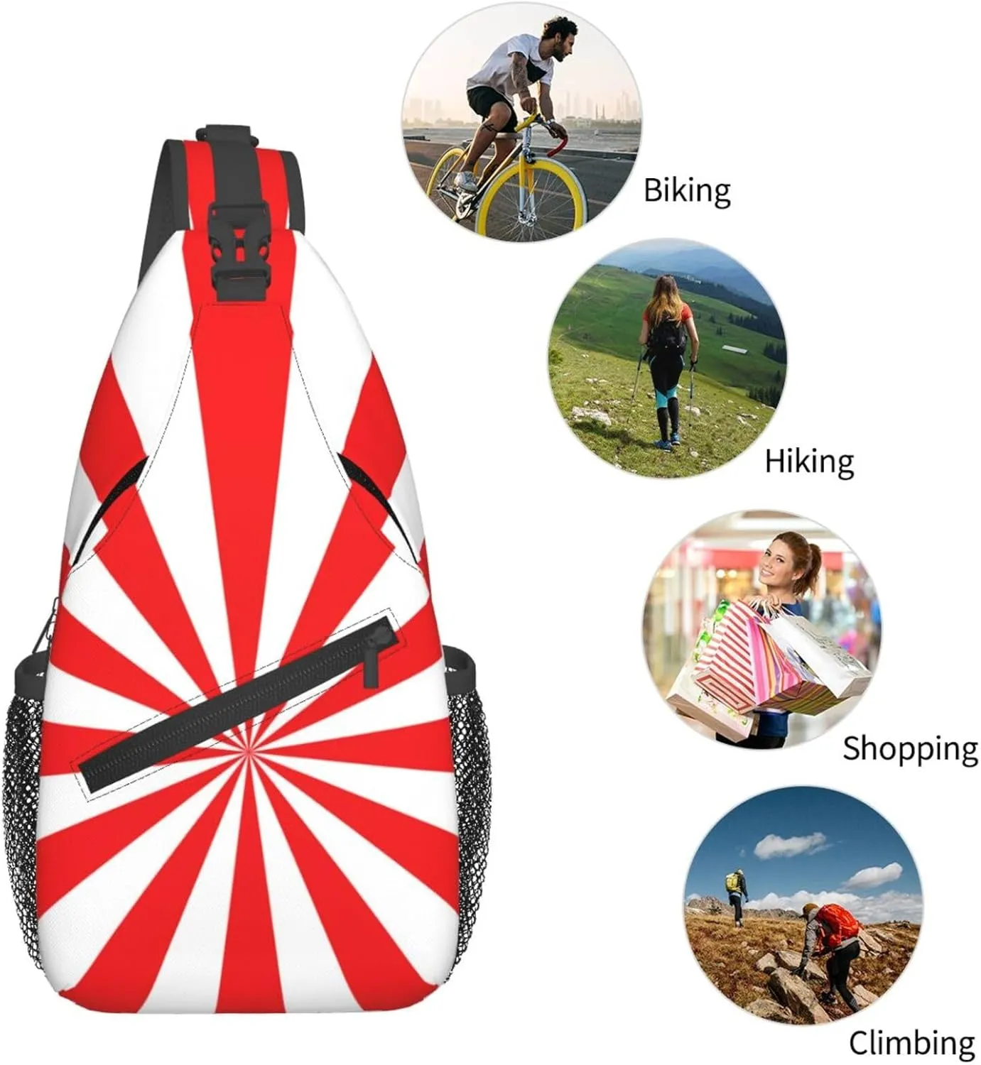 Buffalo Plaid Sling Bag Adjustable Crossbody Bag Casual Chest Bags Travel Shoulder Backpack For Women Men