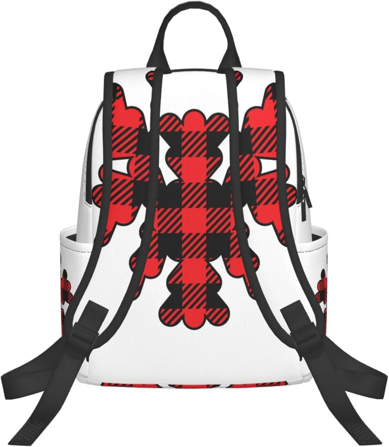 Buffalo Plaid Snowflake Casual Backpacks Large Capacity Laptop Backpack Sports Rucksack Travel Daypack Adjustable Shoulder Strap Work Bag for Outdoor Camping