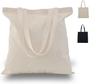 Bulk 2 | 6 | 12 Pack Canvas Cotton Tote Bags 15x16 Reusable Blank Grocery Totes for DIY, Painting, Printing, Crafts