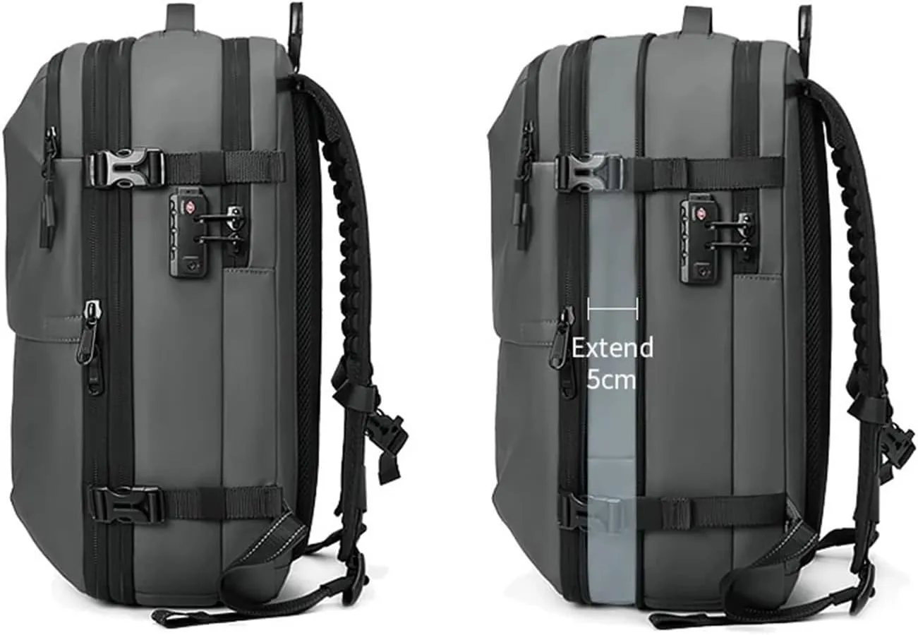 Business Backpack Men Travel Business Large Capacity School Expanded Hiking Backpack Mountaineering Bag(Blue)