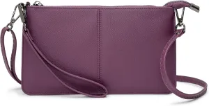 Bveyzi Genuine Leather Wristlet Purses for Women, Envelope Clutch Wallet Small Crossbody Bags for Dressy Evening