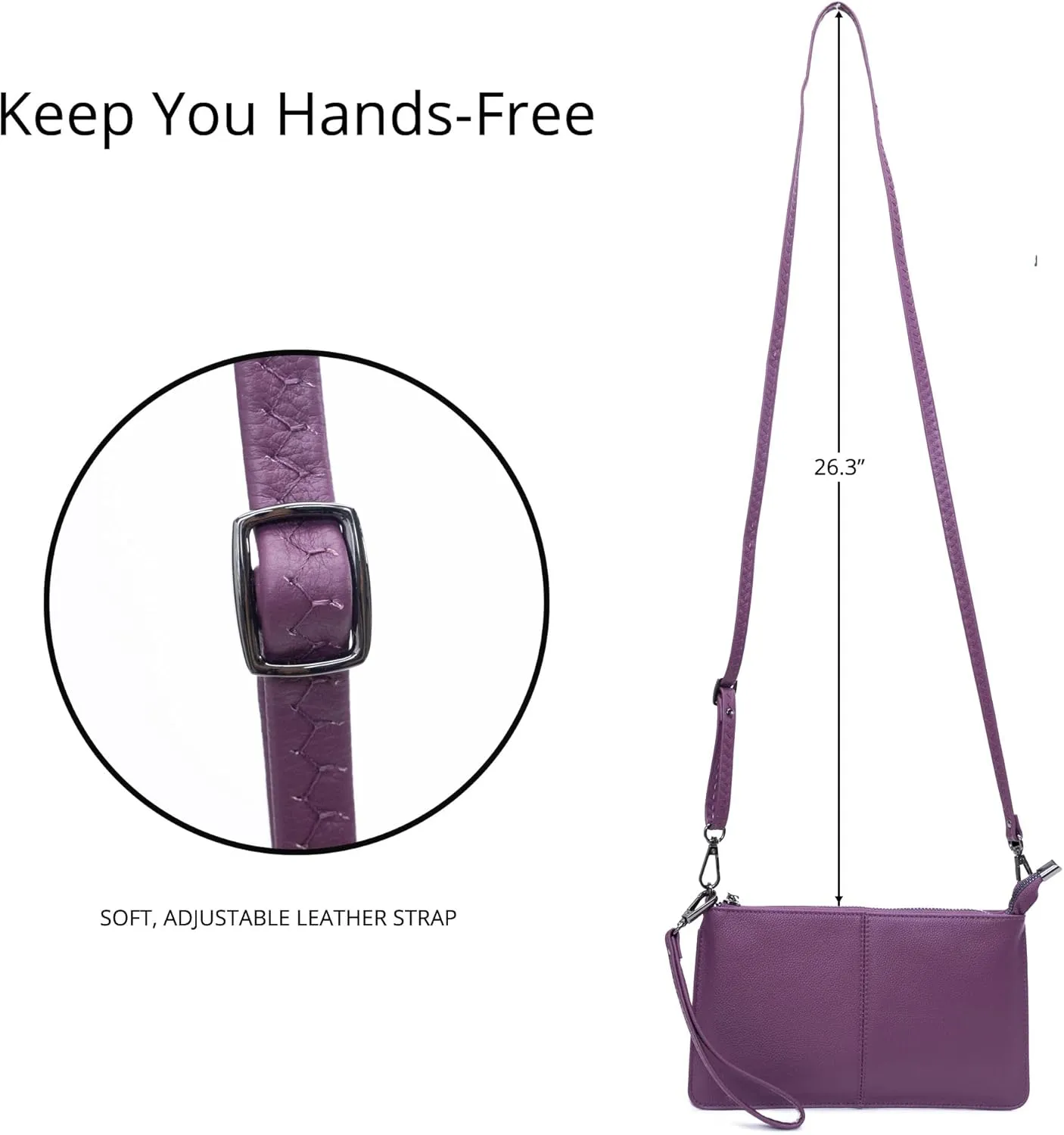 Bveyzi Genuine Leather Wristlet Purses for Women, Envelope Clutch Wallet Small Crossbody Bags for Dressy Evening