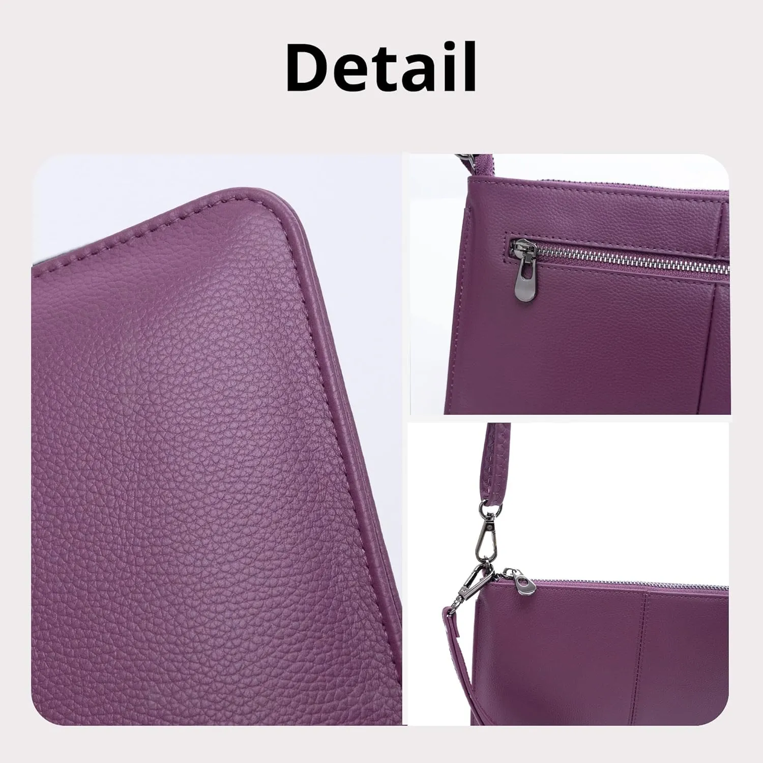 Bveyzi Genuine Leather Wristlet Purses for Women, Envelope Clutch Wallet Small Crossbody Bags for Dressy Evening