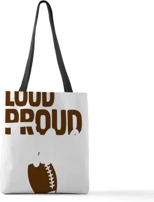 CafePress Football Mom Gift Loud And Prou Polyester Tote Bag 16"x16"