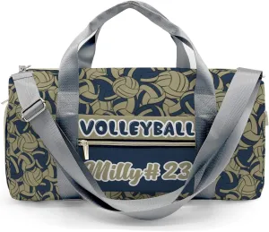 Camouflage Navy Volleyball Pattern Waterproof Duffel Bag Adjustable Shoulder Strap Perform Training Travel Bag for Teens Adults Women Men