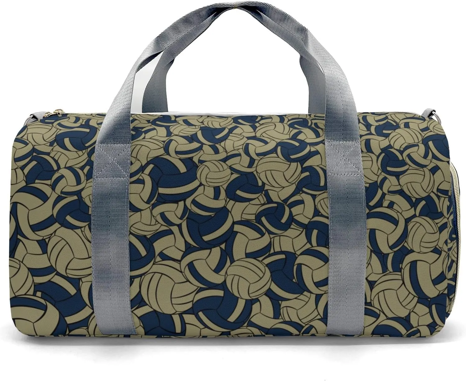 Camouflage Navy Volleyball Pattern Waterproof Duffel Bag Adjustable Shoulder Strap Perform Training Travel Bag for Teens Adults Women Men