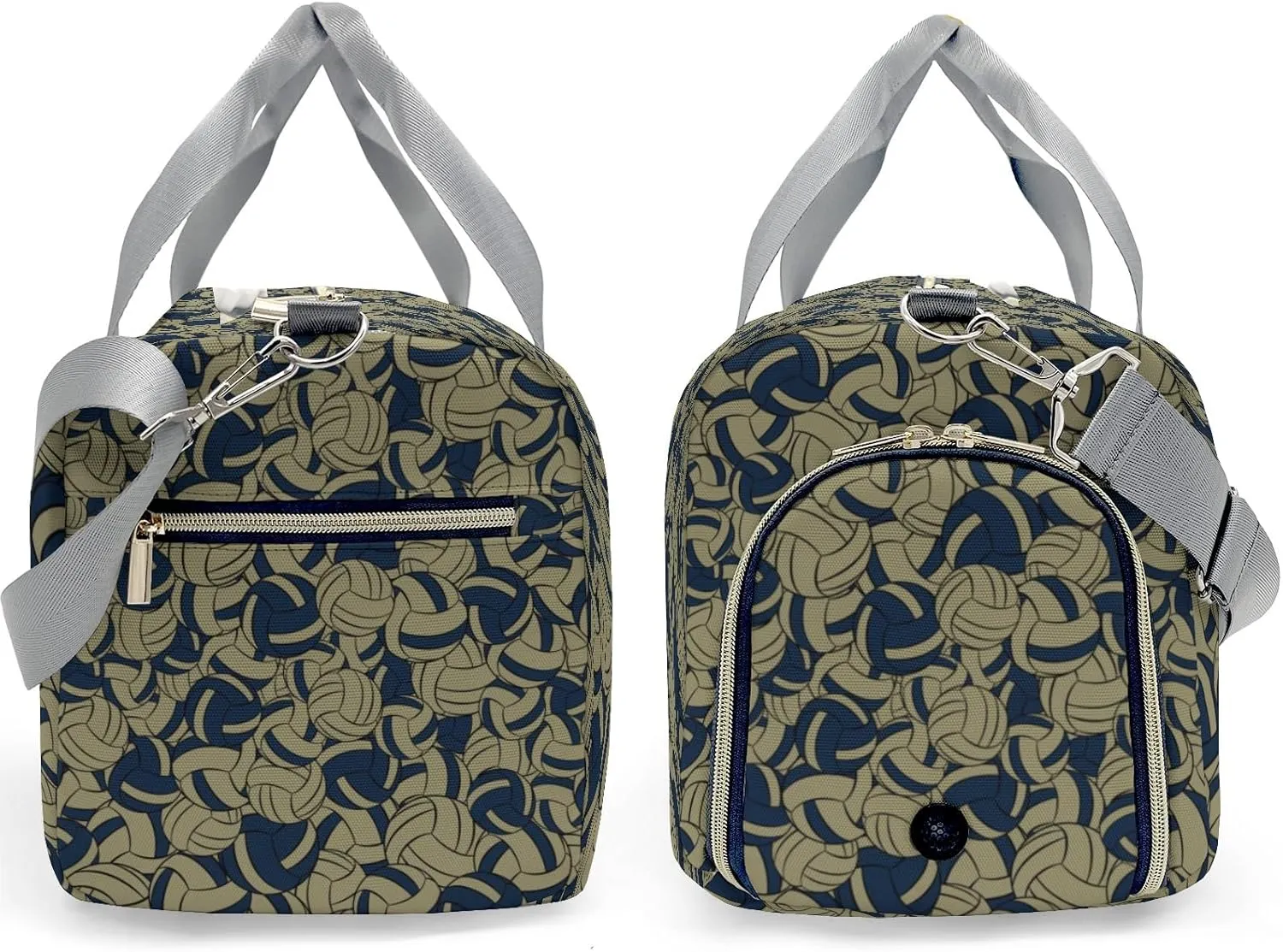 Camouflage Navy Volleyball Pattern Waterproof Duffel Bag Adjustable Shoulder Strap Perform Training Travel Bag for Teens Adults Women Men