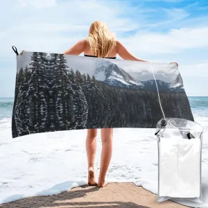 Canadian Smokey Mountain Cliff Premium Compact Microfiber Travel Towel-Featherlight & Quick Dry,Sand-Resistant Beach Towel for Swimming,Camping,Vacation Essentials with Carry Pouch