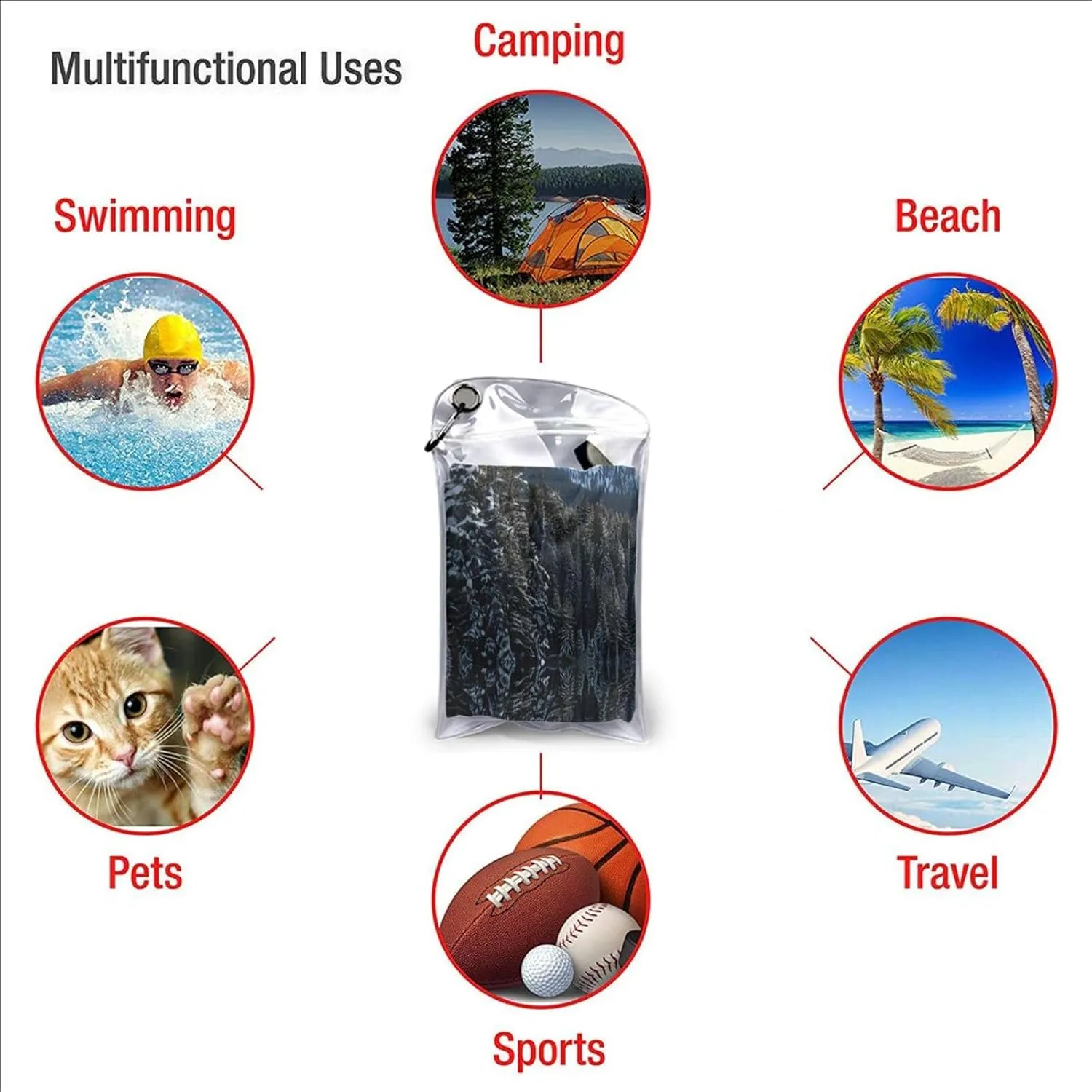 Canadian Smokey Mountain Cliff Premium Compact Microfiber Travel Towel-Featherlight & Quick Dry,Sand-Resistant Beach Towel for Swimming,Camping,Vacation Essentials with Carry Pouch