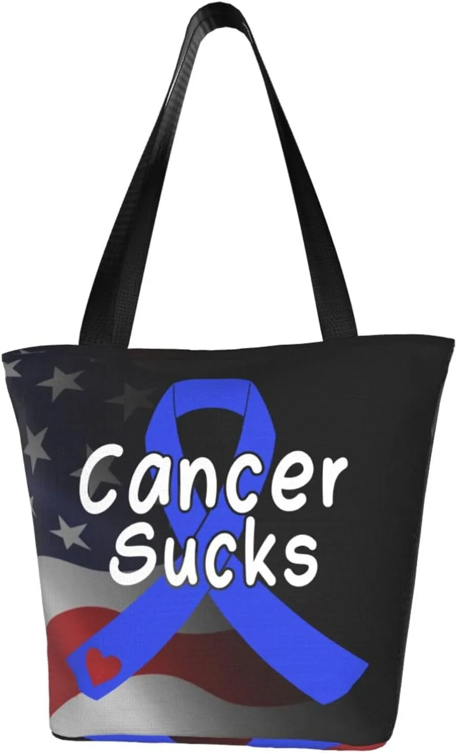 Cancer Sucks Colon Cancer Awareness Fashion Shoulder Bag Large Capacity For Man Or Woman
