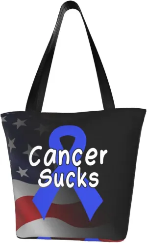 Cancer Sucks Colon Cancer Awareness Fashion Shoulder Bag Large Capacity For Man Or Woman