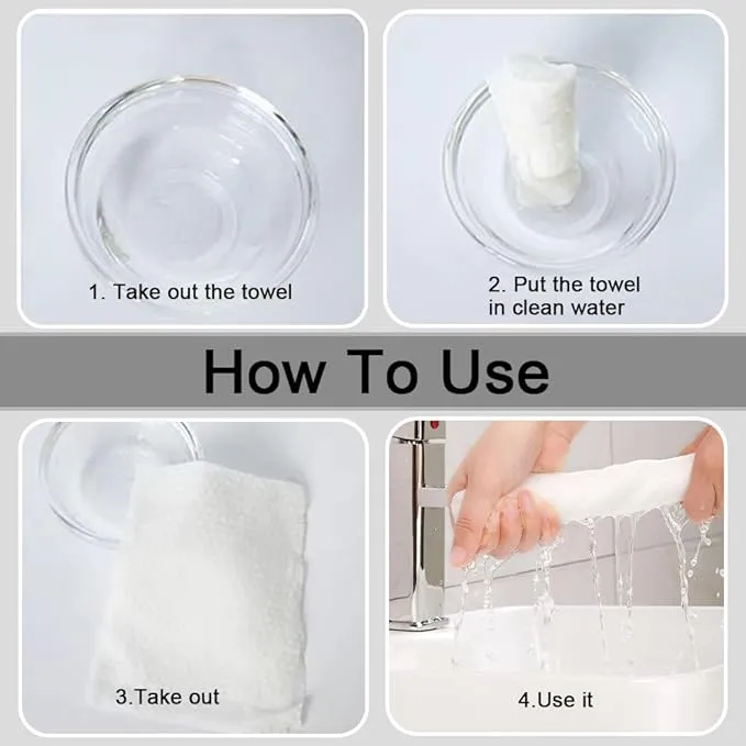Canned Compressed Towels,100PCS Disposable Compressed Face Towel Magic Compressed Tissue Paper Towel Tablets Portable Mini Tissue for Travel,Sport,Camping,Outdoor Activities