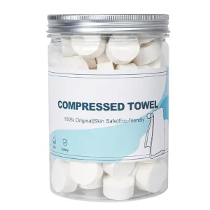 Canned Compressed Towels,100PCS Disposable Compressed Face Towel Magic Compressed Tissue Paper Towel Tablets Portable Mini Tissue for Travel,Sport,Camping,Outdoor Activities