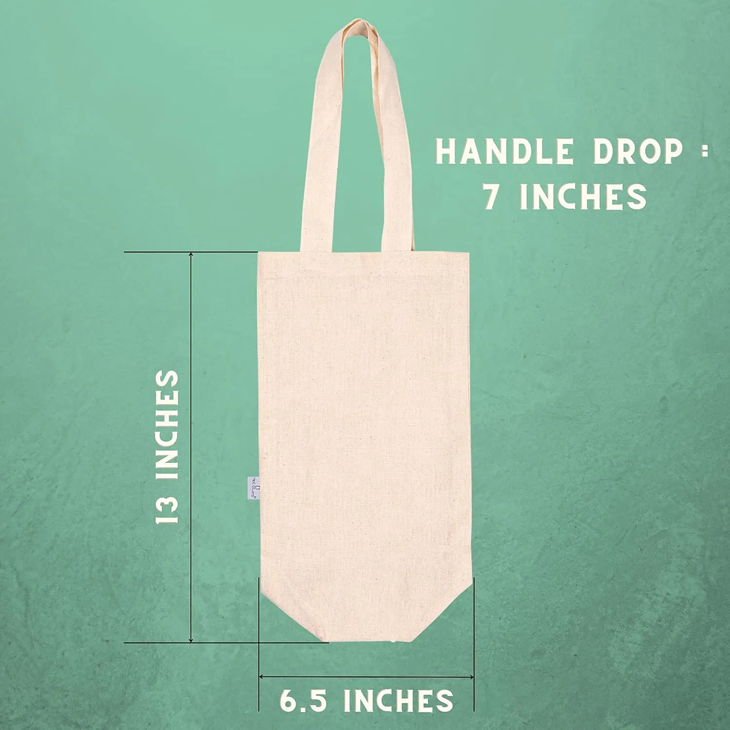 Canvas Wine Carrying Bags with Handles, Cloth Wine 100% Cotton Totes Blank Bottle Gift Tote Washable Wine Carrier (6 Pack)
