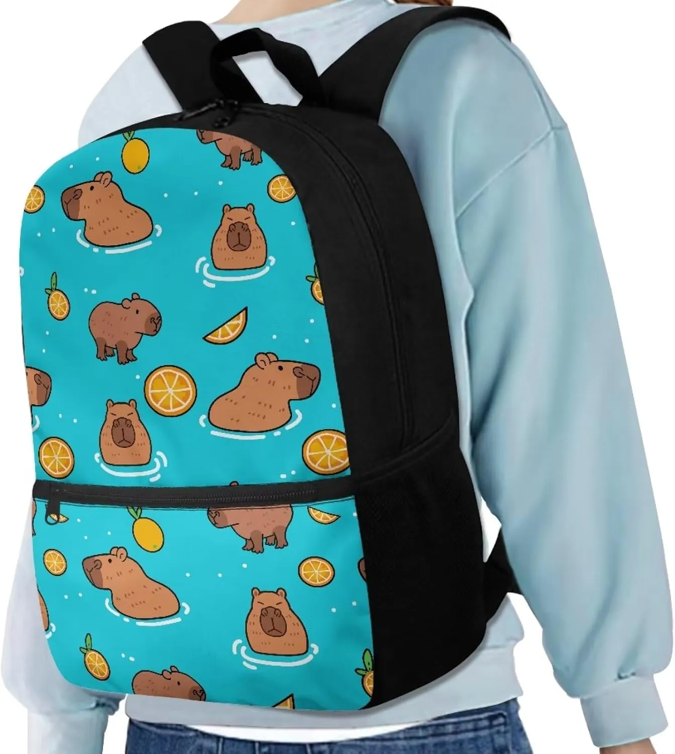 Capybara Cute Backpacks for Girls 7-8 School Bag for Elementary School Kids Backpacks for School 1st Grade Schoolbag Kawaii Book Bags Daypack Large Capacity 17 Inch Travel Laptop Bag