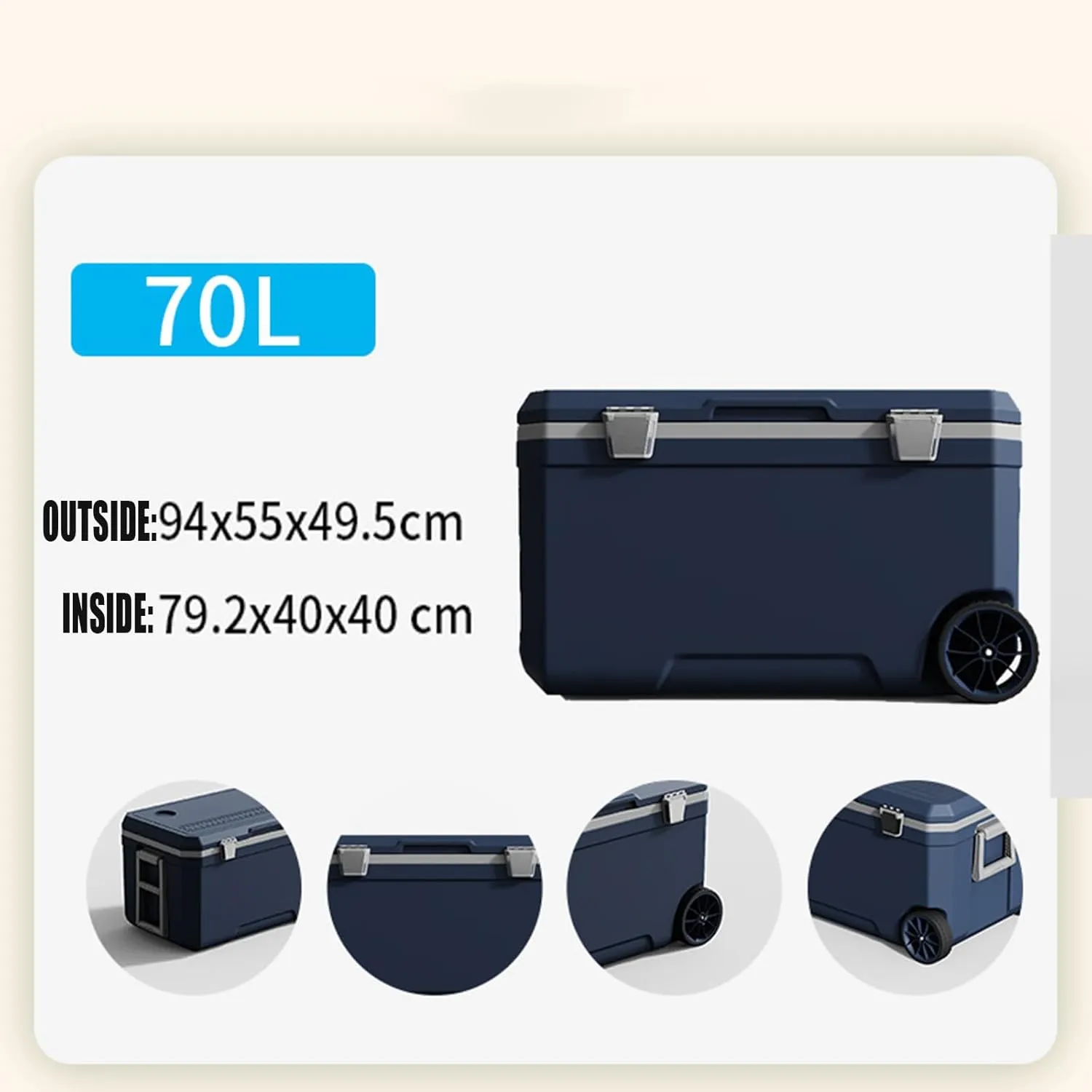 Car Camping Coolers for Dodge Scat Pack/Challenger, Waterproof Portable Cooler, Leak Proof Picnic Insulated Bag, Ultra-Light Premium Ice Chest Box,C-Blue-120L