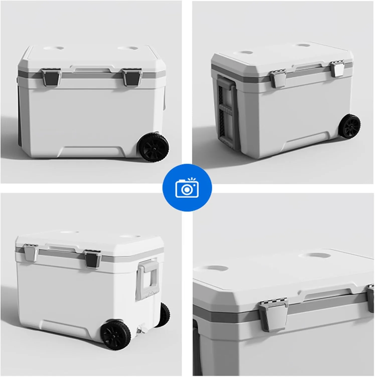 Car Camping Coolers for Equinox LT/RS/Activ 2025, Waterproof Portable Cooler, Leak Proof Picnic Insulated Bag, Ultra-Light Premium Ice Chest Box,B-White-70L
