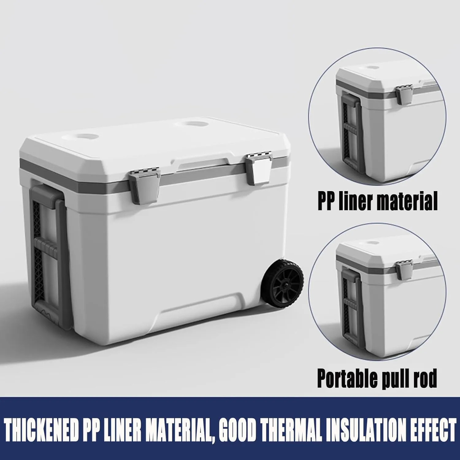 Car Camping Coolers for Equinox LT/RS/Activ 2025, Waterproof Portable Cooler, Leak Proof Picnic Insulated Bag, Ultra-Light Premium Ice Chest Box,B-White-70L
