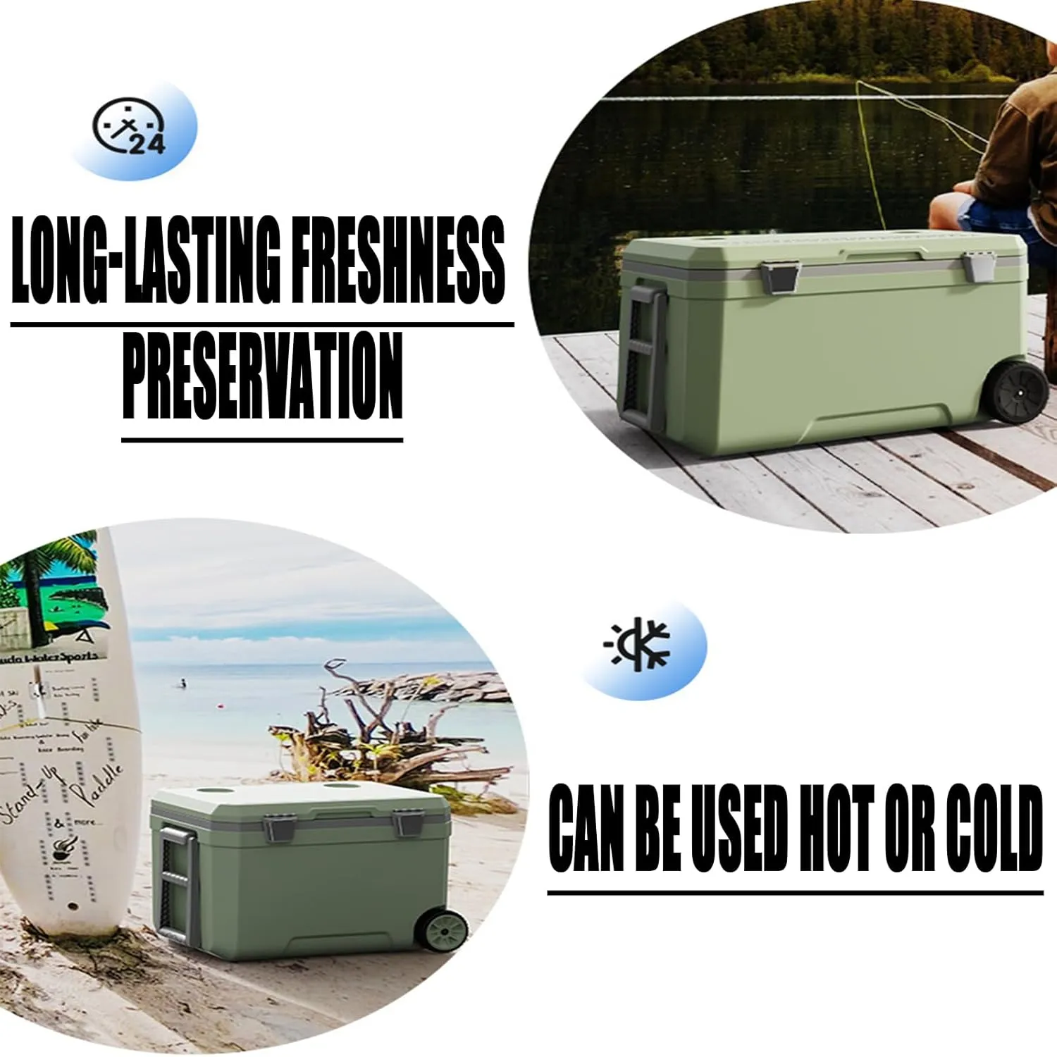 Car Camping Coolers for Equinox LT/RS/Activ 2025, Waterproof Portable Cooler, Leak Proof Picnic Insulated Bag, Ultra-Light Premium Ice Chest Box,B-White-70L