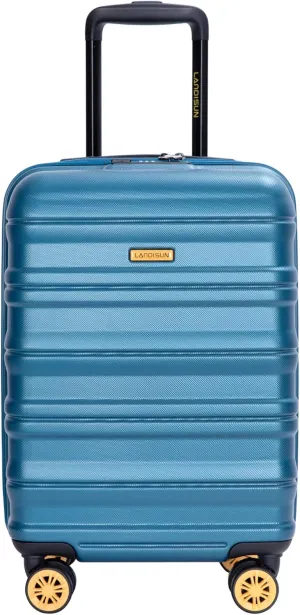 Carry On Luggage 18.5" Hard Shell Suitcase with TSA Lock and Spinner Wheels, Airline, Blue