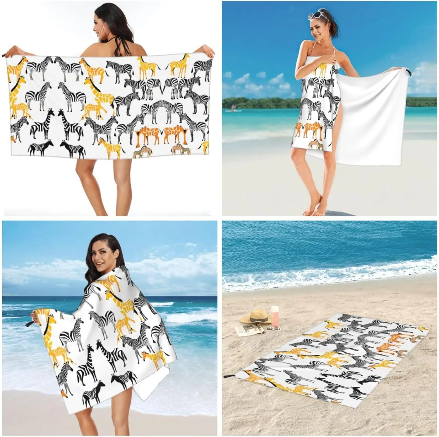 Cartoon Images Premium Compact Microfiber Travel Towel-Featherlight & Quick Dry,Sand-Resistant Beach Towel for Swimming,Camping,Vacation Essentials with Carry Pouch