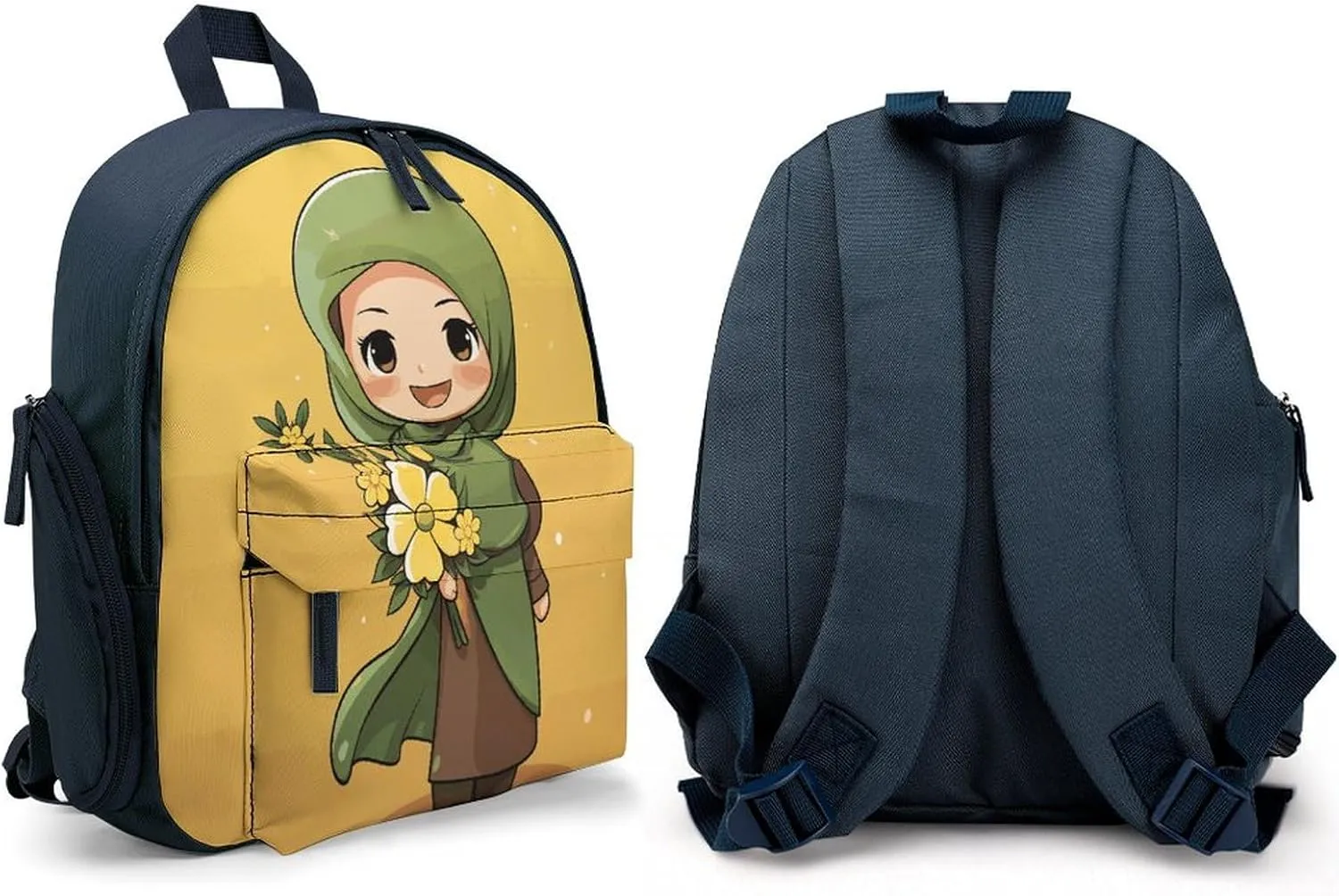 Cartoon Muslim Woman Travel Backpack Casual Bag Lightweight Hiking Backpacks for Business, Travelling, Hiking