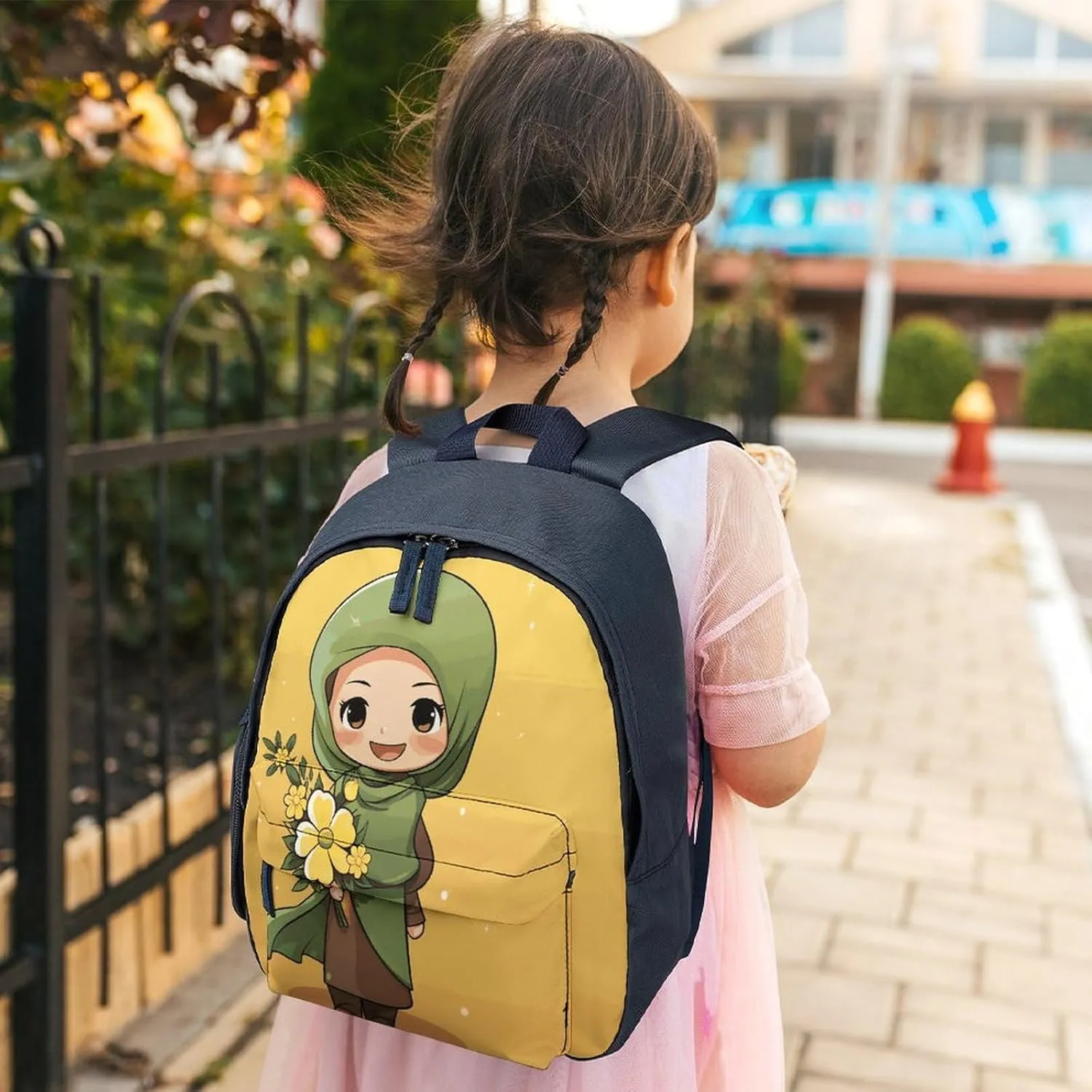 Cartoon Muslim Woman Travel Backpack Casual Bag Lightweight Hiking Backpacks for Business, Travelling, Hiking