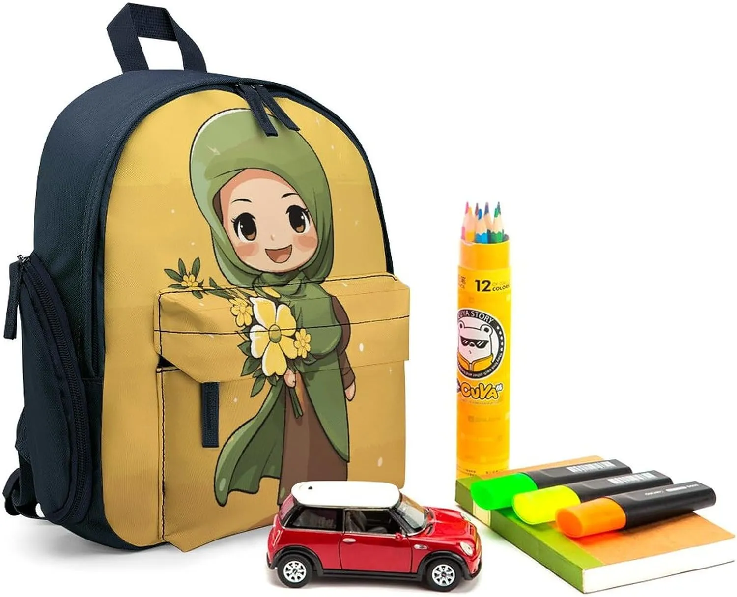 Cartoon Muslim Woman Travel Backpack Casual Bag Lightweight Hiking Backpacks for Business, Travelling, Hiking