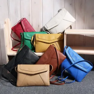 Casual Vintage Women Crossbody Messenger Bags Lidies Mujer Leathe Retro Envelope Handbag Clutches Purse Sling Shoulder Bag Solid