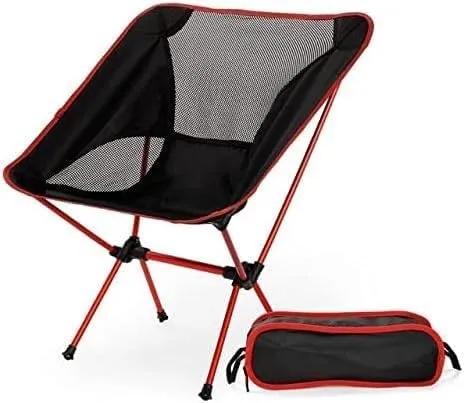 Chair,Camping Chair,Camping Chair Camping Ultralight Folding Chair Travel Chair Fishing Grill Hiking High Power Beach Oxford Cloth Fishing Chair(Red)