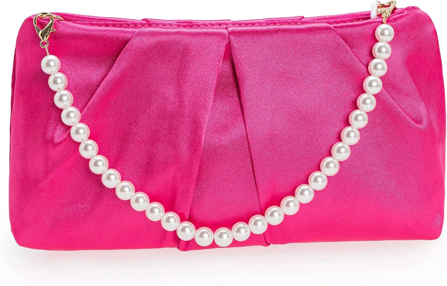 CHARMING TAILOR Evening Bag Women Wedding Party Handbag Small Dressy Formal Purse Pleated Satin Clutch