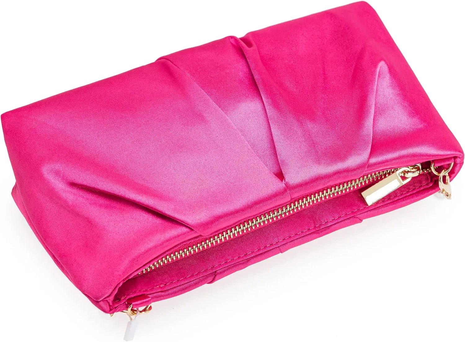 CHARMING TAILOR Evening Bag Women Wedding Party Handbag Small Dressy Formal Purse Pleated Satin Clutch