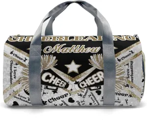Cheerleaders Gold Yellow Brown Duffel Bag Gym Dance Sport Perform Training Travel Bag for Boys Girls Teens Women Men