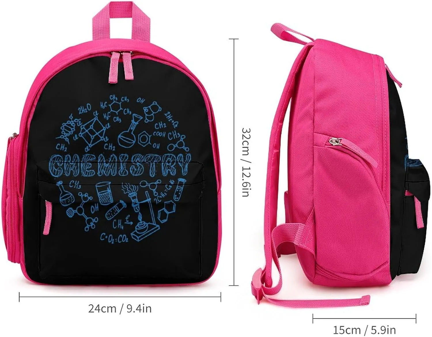 Chemical Experimental Equation Funny Travel Backpack Lightweight Shoulder Bag Casual Daypack for Daily Business for Women Men