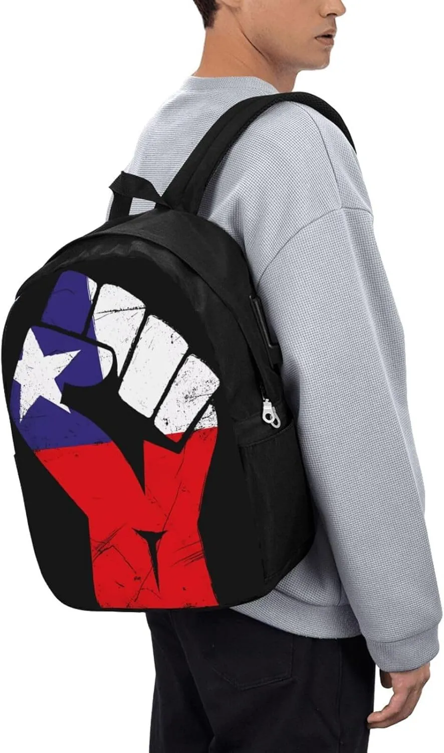 Chile Flag Chilean Strong Laptop Backpacks Travel Backpack Casual Business Daypack Sport Rucksack Computer Bag Fits up to 17 Inch Notebook with USB Port