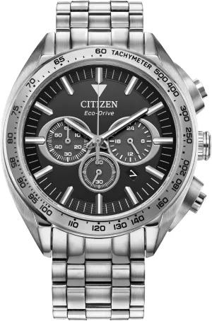 Citizen Men's Eco-Drive Sport Luxury Carson Watch, Stainless-Steel Bracelet and Case, Chronograph